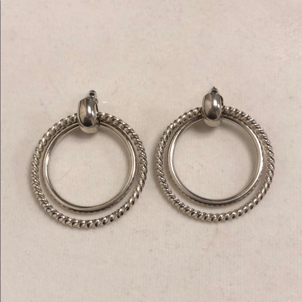 Vintage Silver Hoop Earrings